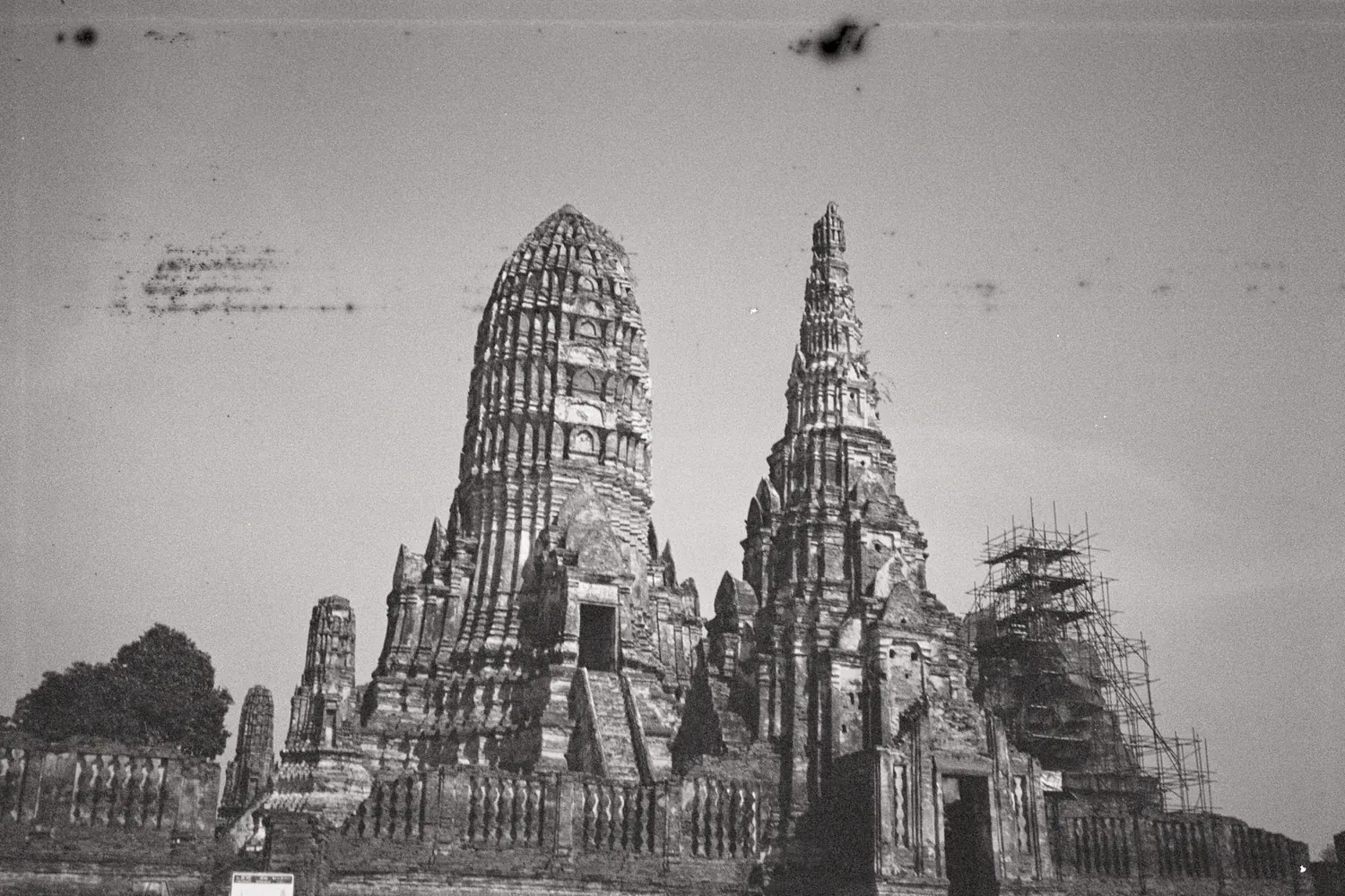 Picture of thai film photo, black and white.