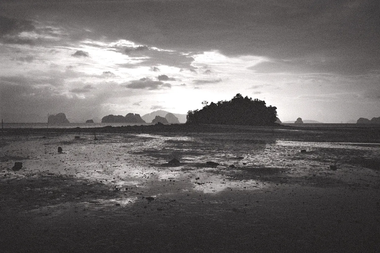 Picture of thai film photo, black and white.