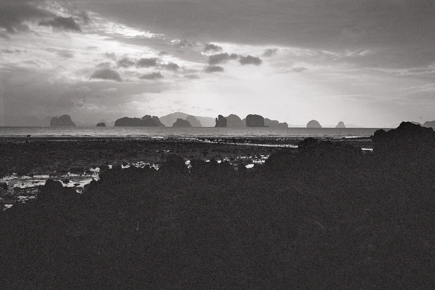 Picture of thai film photo, black and white.
