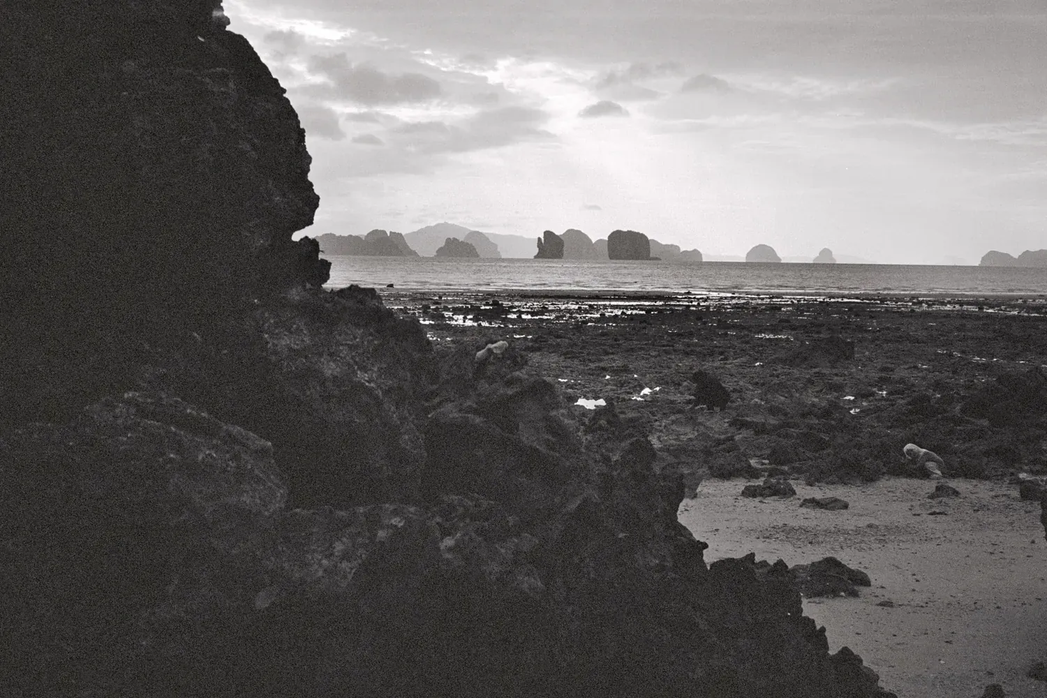 Picture of thai film photo, black and white.