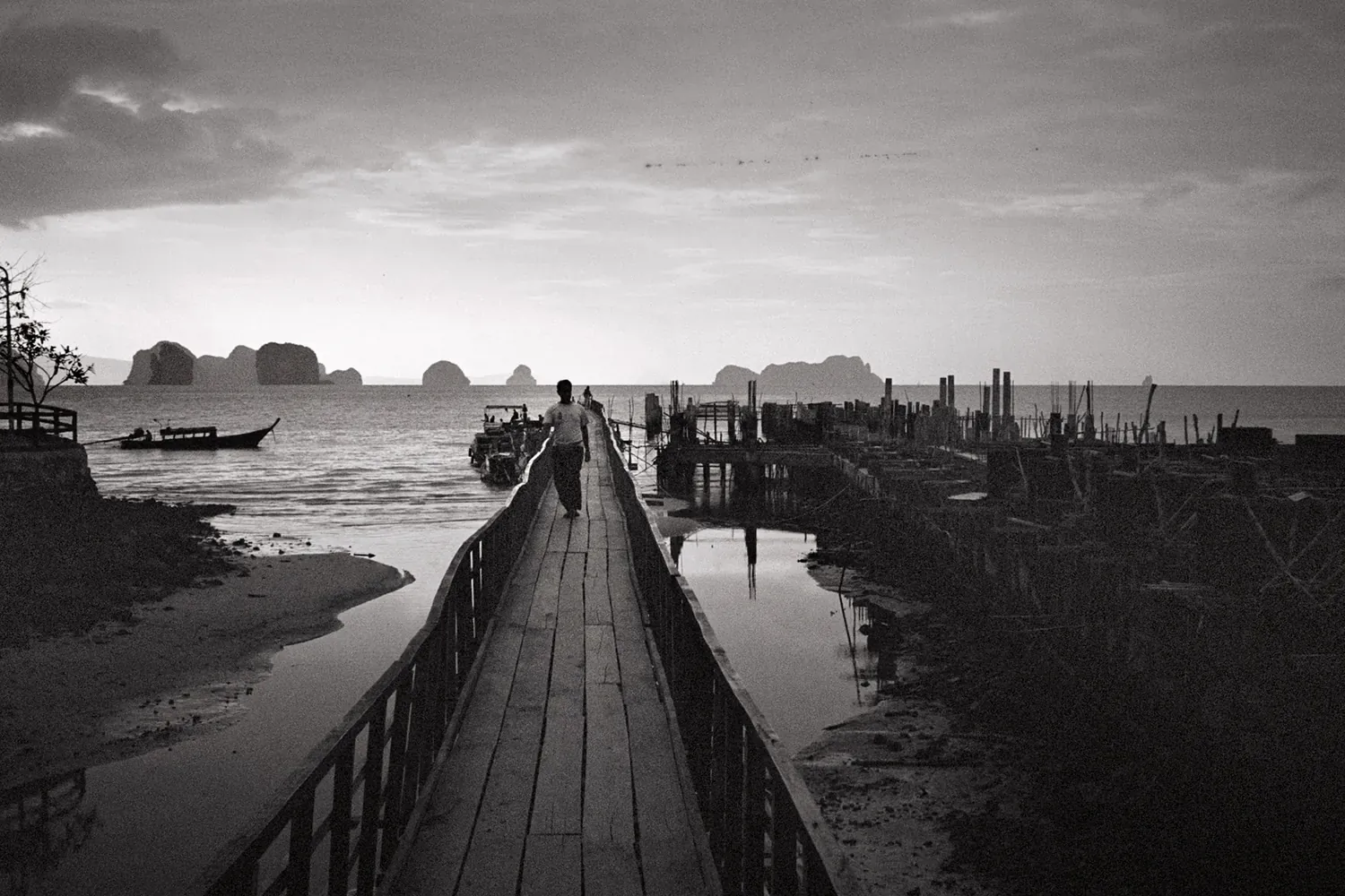 Picture of thai film photo, black and white.