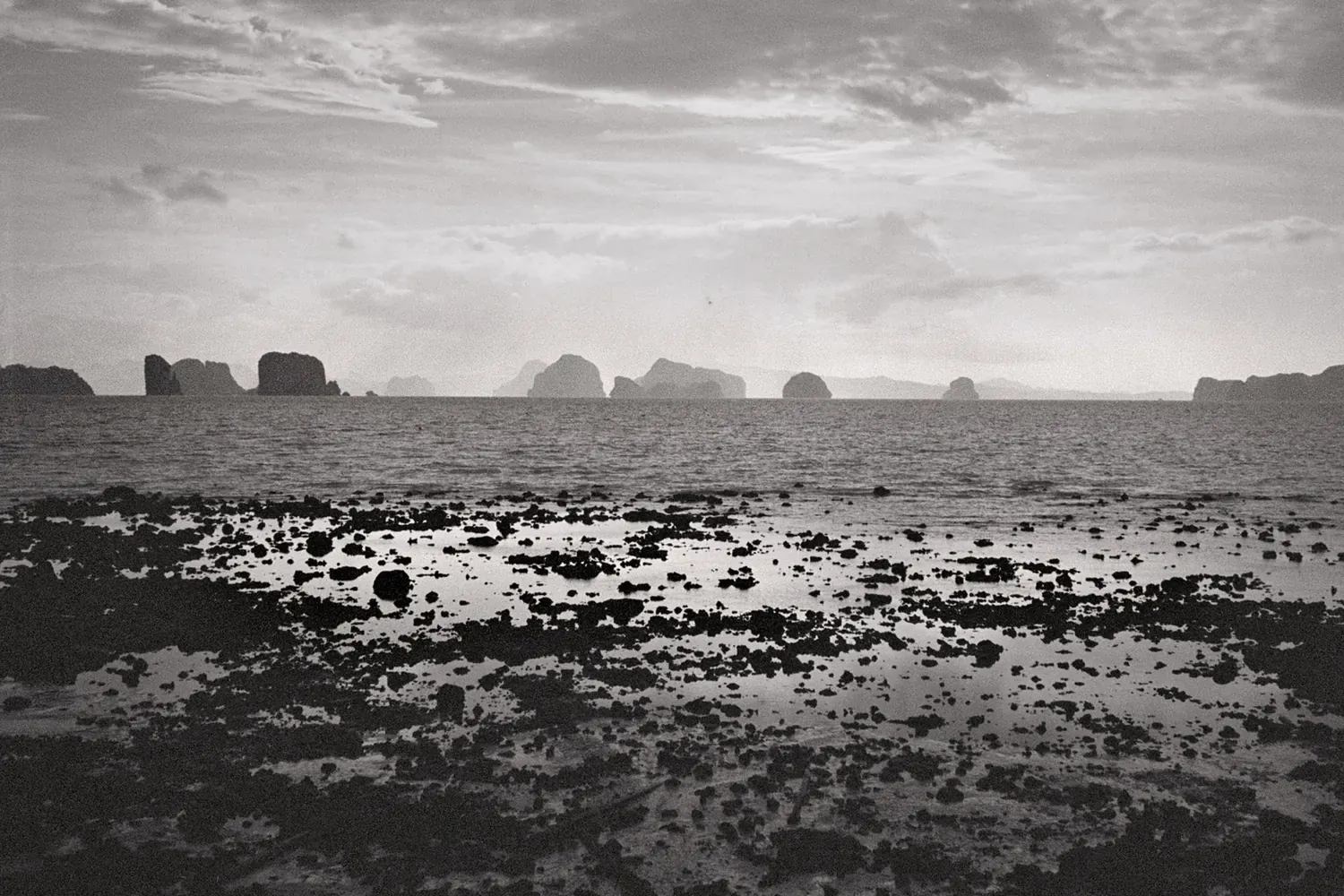 Picture of thai film photo, black and white.