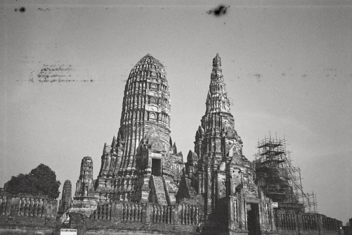 Picture of thai film photo, black and white.