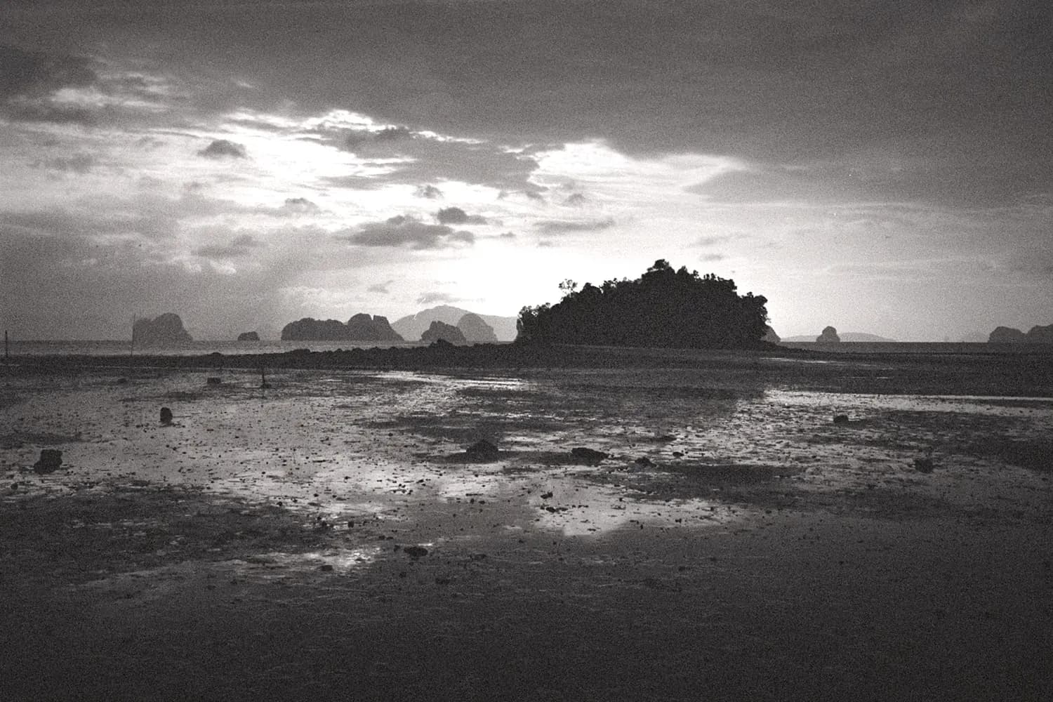 Picture of thai film photo, black and white.