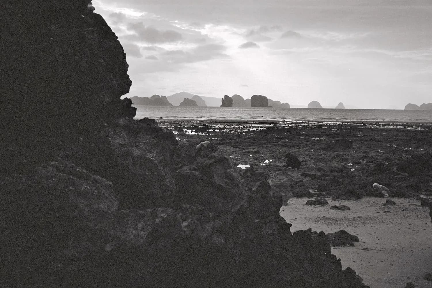 Picture of thai film photo, black and white.