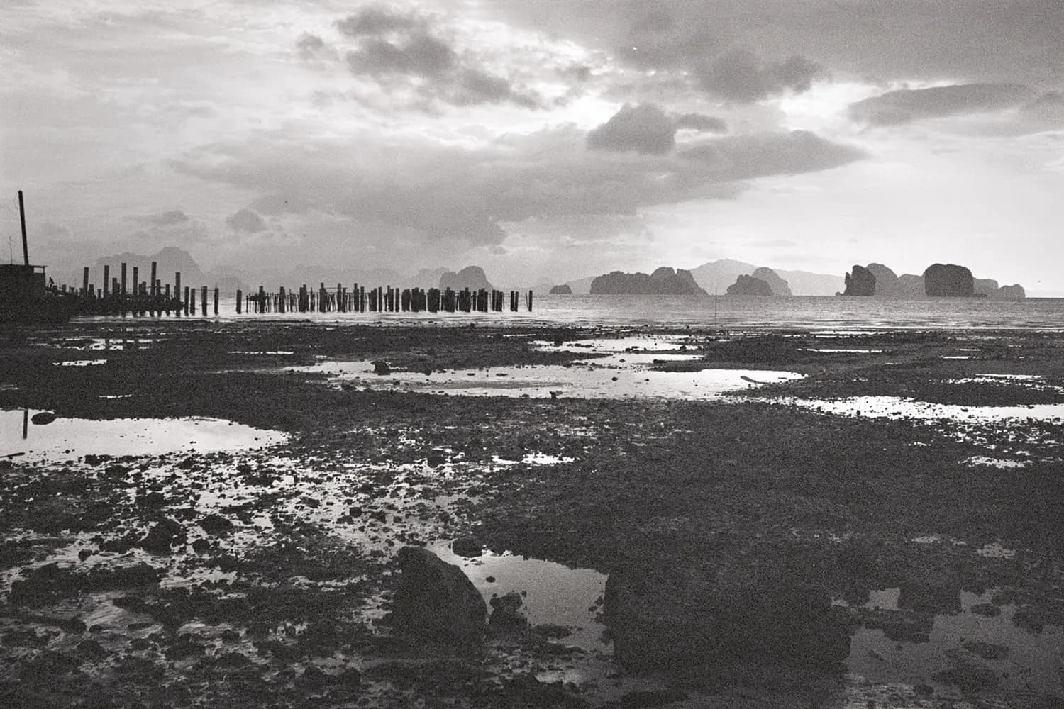 Picture of thai film photo, black and white.