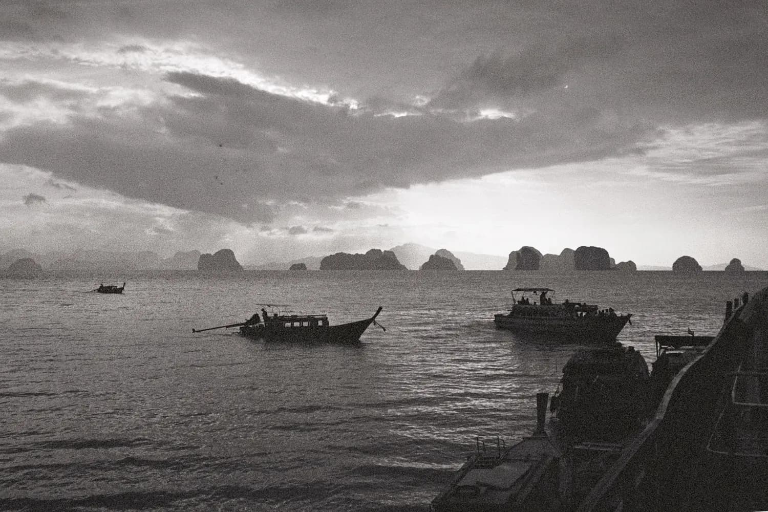 Picture of thai film photo, black and white.