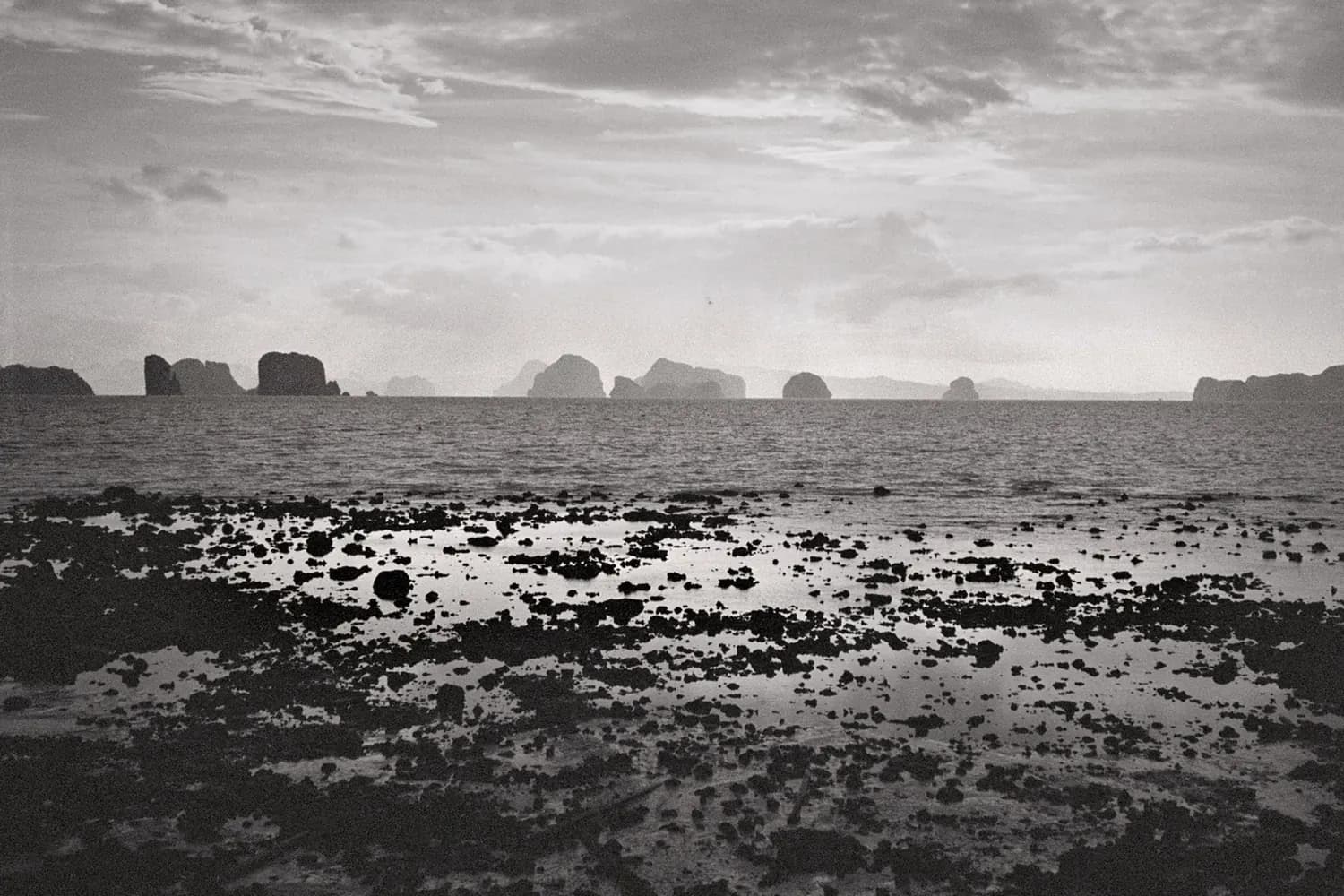 Picture of thai film photo, black and white.